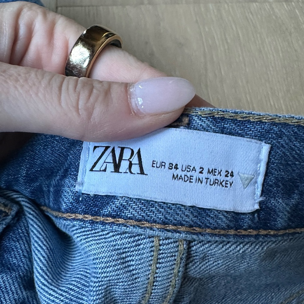 Zara Blue Wide Leg Jeans-Size 2 - Picture 3 of 5
